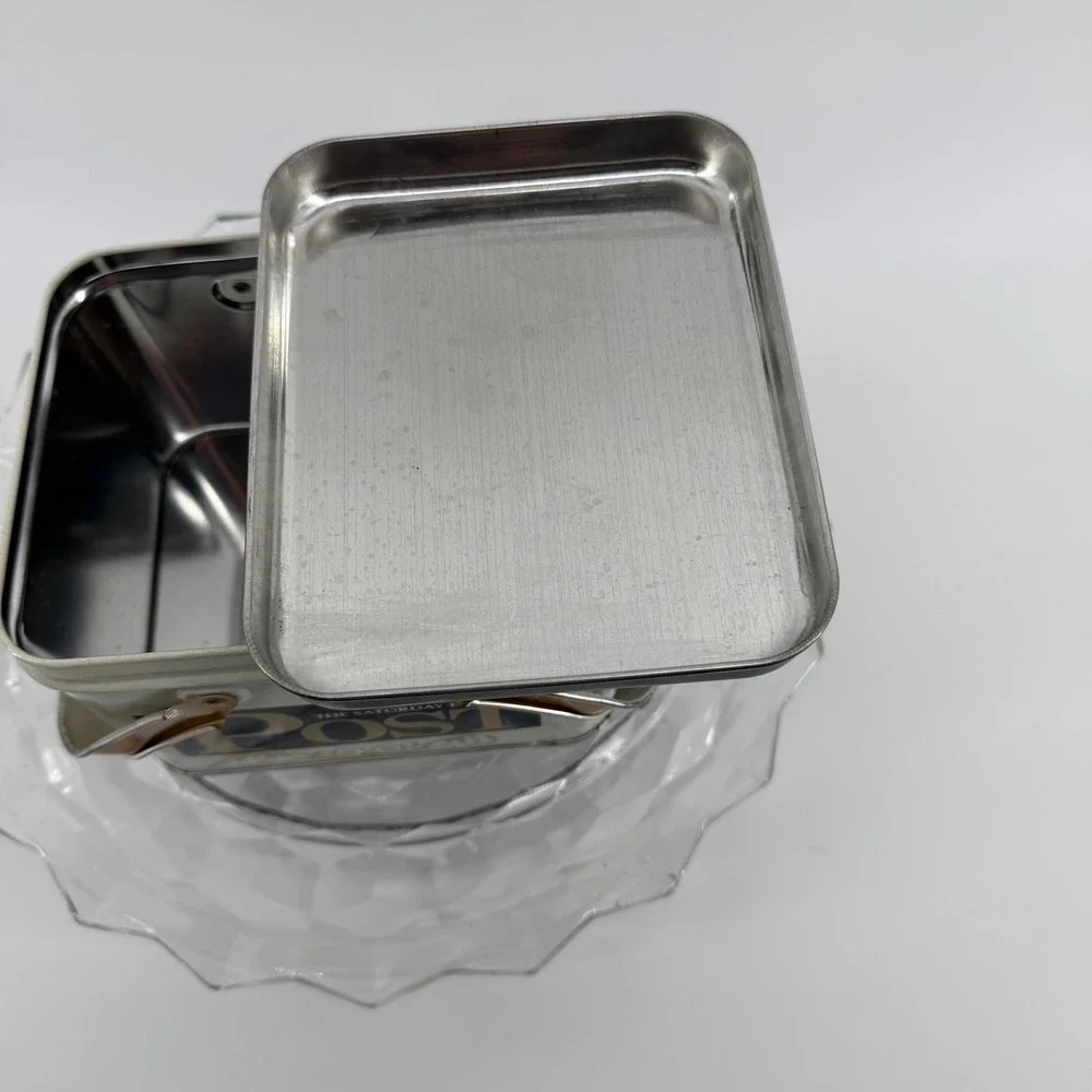 Saturday Evening Post Tin Box Collectible VTG Metal Trinket Storage Picnic Scene